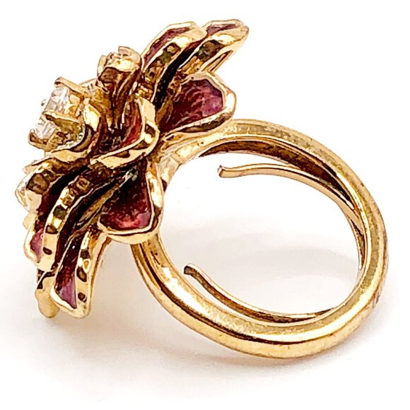Juicy Couture | Jewelry | Vintage Juicy Couture Red Enamel Flower Ring ...